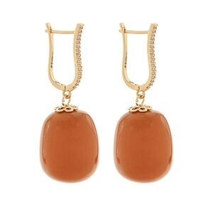 Acrylic Ball Dangle U Shape Earrings